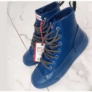 💙 New Hunter x Target Sneakers Blue waterproof rain boot unisex man 5 woman 7